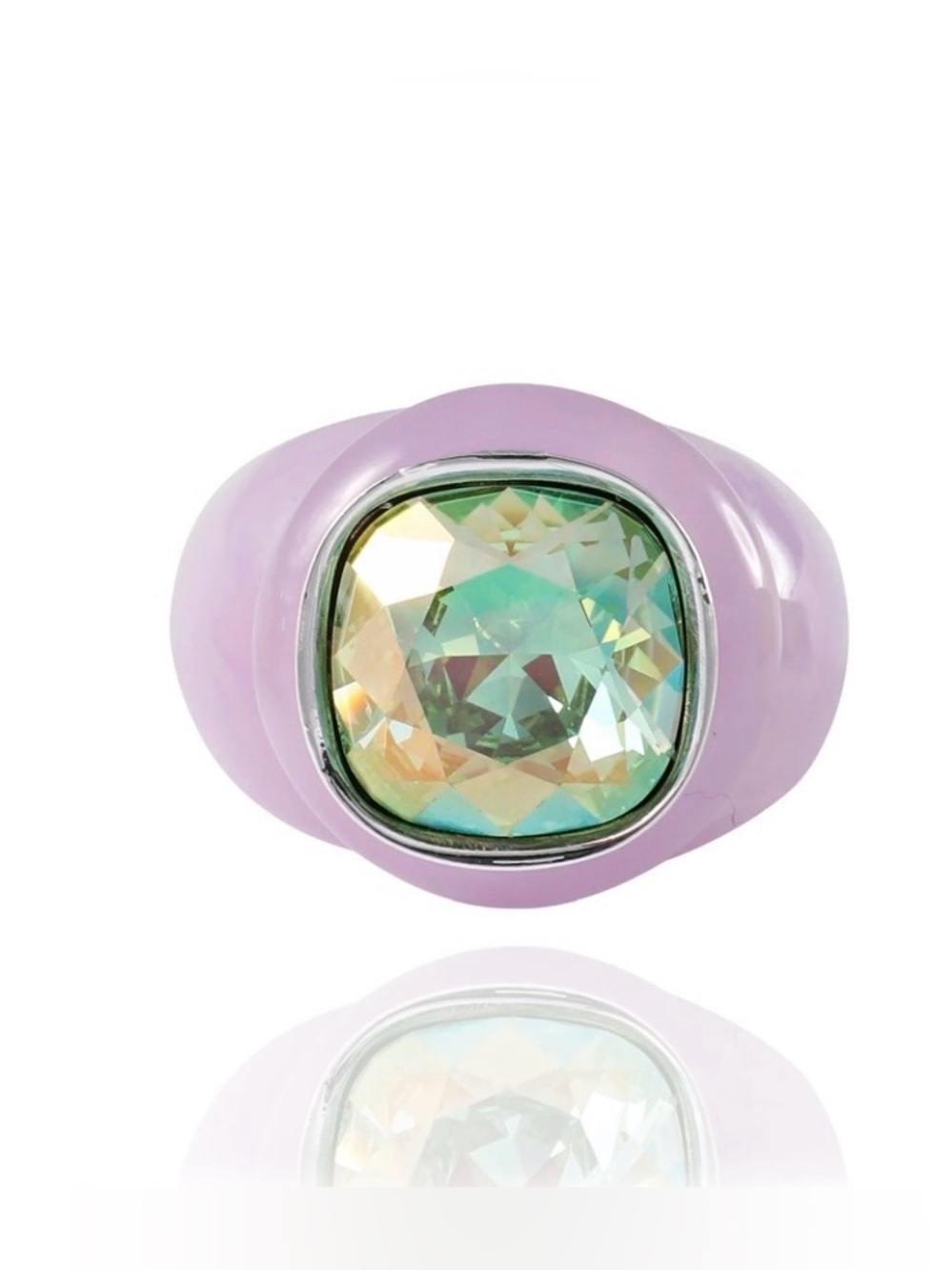 NWOT, Mounser Cocktail Ring- Ring Pop Shisho Green/Purple size 8